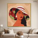 Poppy Hat Sunset Portrait Canvas Wall art - Image 6