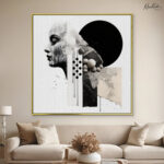 Monochromatic Abstract Mind Canvas Wall art - Image 6
