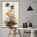 Black and Orange Poppies Canvas art