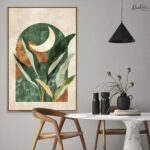 Boho Moon and Leaf Arch Canvas art