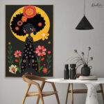 Vibrant Floral Afro Canvas art