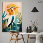Serenity heron Canvas art