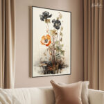 Black and Orange Poppies Canvas art - Image 2