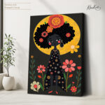 Vibrant Floral Afro Canvas art - Image 4