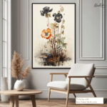Black and Orange Poppies Canvas art - Image 6
