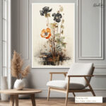 Black and Orange Poppies Canvas art - Image 7