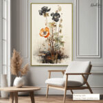 Black and Orange Poppies Canvas art - Image 9