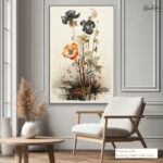 Black and Orange Poppies Canvas art - Image 11