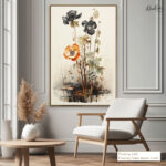 Black and Orange Poppies Canvas art - Image 12