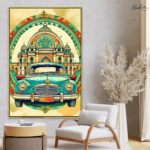 Retro Ambassador Car Canvas Wall Art