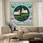 Sacred Lotus Path Canvas Wall Art