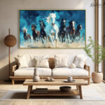 Seven Galloping Horses Canvas Wall Art