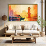 Golden Harbor Canvas Wall Art