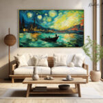 Midnight Starry Night Canvas Wall Art