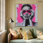 Neon Echoes Canvas Wall Art