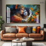 Radha Krishna Portrait Acrylic Wall Art