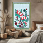 Teal Lotus Canvas Wall Art