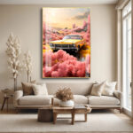 Sunset Pink Valley Acrylic Wall Art