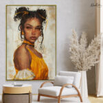 Golden Sun-Kissed Muse Canvas Wall Art