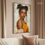 Golden Sun-Kissed Muse Canvas Wall Art - Image 2