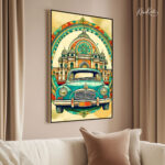 Retro Ambassador Car Canvas Wall Art - Image 2