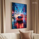 Cyber City Pulse Canvas Wall Art - Image 2