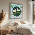 Sacred Lotus Path Canvas Wall Art - Image 2