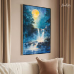 Midnight Cascade Canvas Wall Art - Image 2