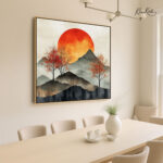 Crimson Solstice Canvas Wall Art - Image 2
