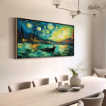 Midnight Starry Night Canvas Wall Art - Image 2