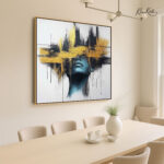 Golden Gaze Canvas Wall Art - Image 2