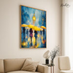 Golden Umbrella Walk Canvas Wall Art - Image 2