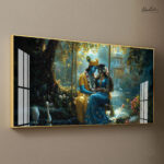 Radha and Krishna's Embrace Acrylic Wall Art - Image 2