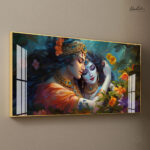 Radha Krishna Portrait Acrylic Wall Art - Image 2