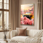 Sunset Pink Valley Acrylic Wall Art - Image 2