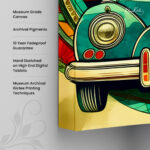 Retro Ambassador Car Canvas Wall Art - Image 3