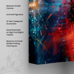 Cyber City Pulse Canvas Wall Art - Image 3