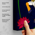 Midnight Lotus Canvas Wall Art - Image 3