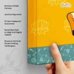 Saffron Temple Serenity Canvas Wall Art - Image 3