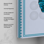 Teal Peacock Canvas Wall Art - Image 3