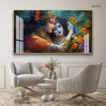 Radha Krishna Portrait Acrylic Wall Art - Image 3