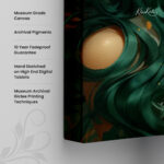Emerald Enchantress Canvas Wall Art - Image 3