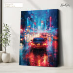 Cyber City Pulse Canvas Wall Art - Image 4
