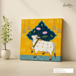 Saffron Temple Serenity Canvas Wall Art - Image 4