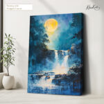 Midnight Cascade Canvas Wall Art - Image 4