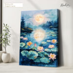 Lunar Bloom Canvas Wall Art - Image 4