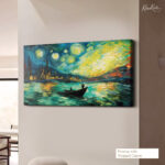 Midnight Starry Night Canvas Wall Art - Image 4