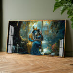 Radha and Krishna's Embrace Acrylic Wall Art - Image 9