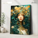 Emerald Enchantress Canvas Wall Art - Image 4