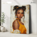 Golden Sun-Kissed Muse Canvas Wall Art - Image 4